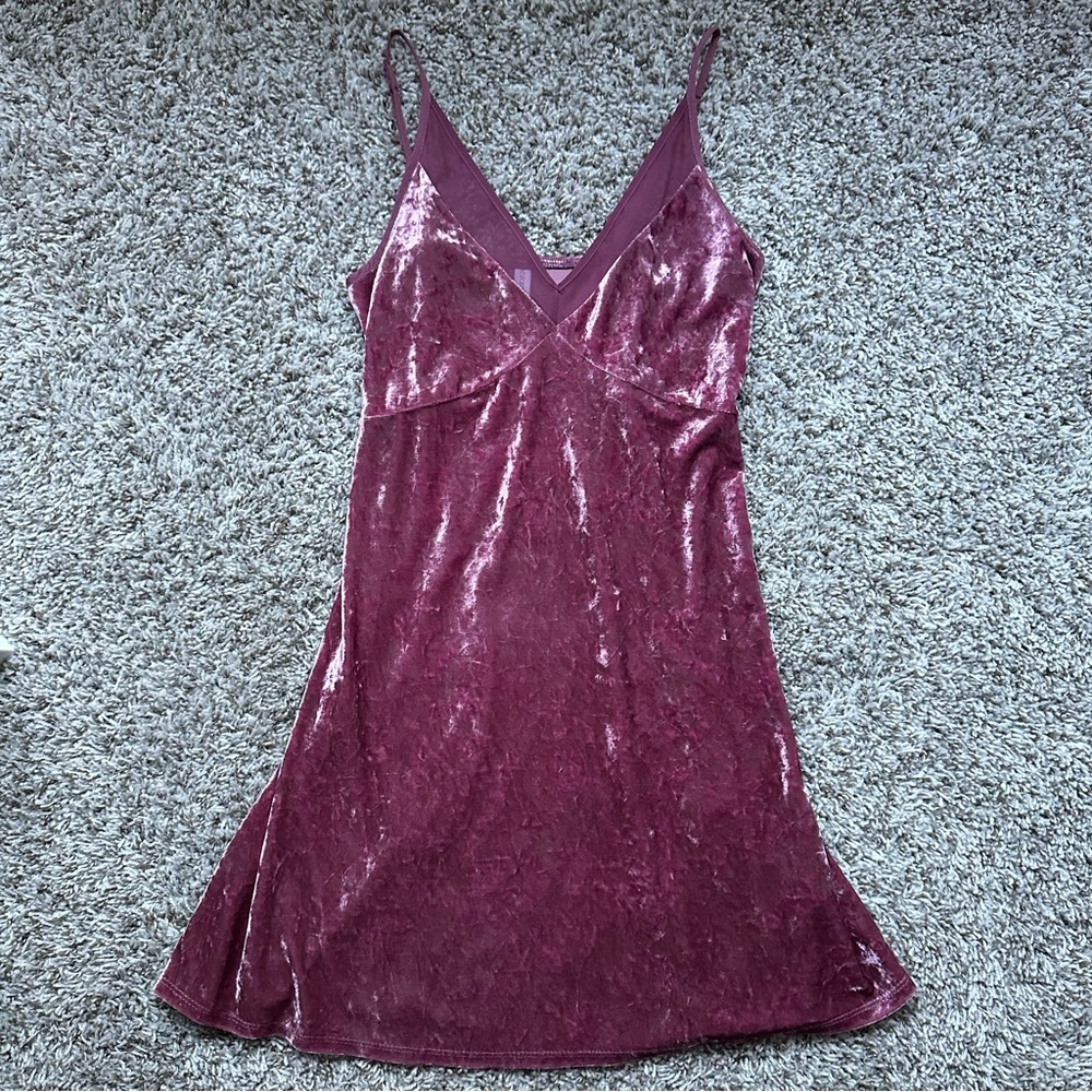 Pink Velvet Slip Dress